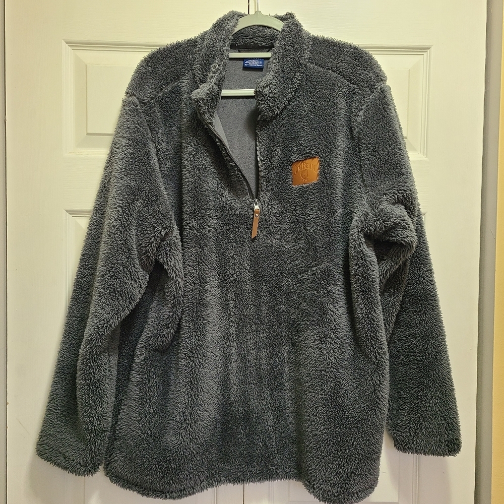 Jim Beam American Bourbon Gray Sherpa Fleece Top Size XXL soft‎ cozy warm EUC